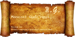 Menczel Gyöngyi névjegykártya