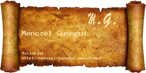 Menczel Gyöngyi névjegykártya