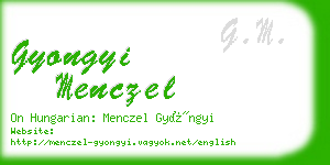 gyongyi menczel business card